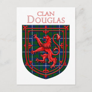 Cartão Postal Douglas Tartan Scottish Xadrez Lion Rampant