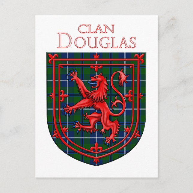 Cartão Postal Douglas Tartan Xadrez Escocês Leão Rampante (Frente)