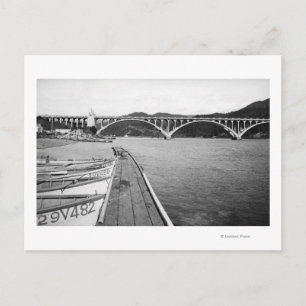 Cartão Postal Dourada Beach, Oregon Docks e Ponte sobre Rogue