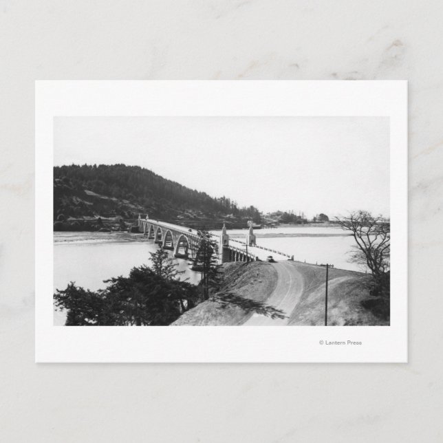 Cartão Postal Dourada Beach, ponte Oregon sobre o rio Rogue (Frente)