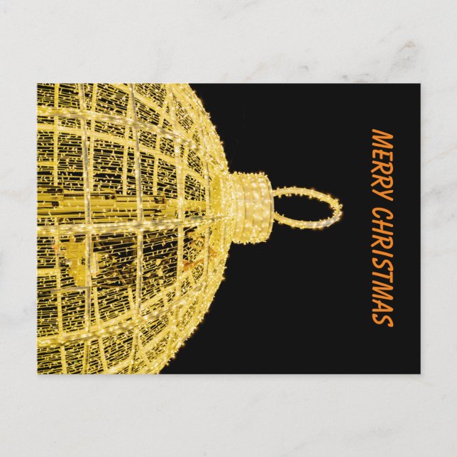 Cartão Postal Dourada decoração de Natal (Frente)