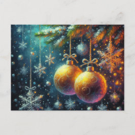 Cartão Postal Douradas bolas de Natal
