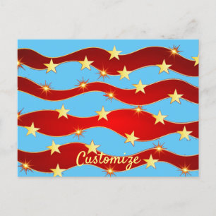 Cartão Postal Douradas estrelas Patriótico Sky Thunder_Cove