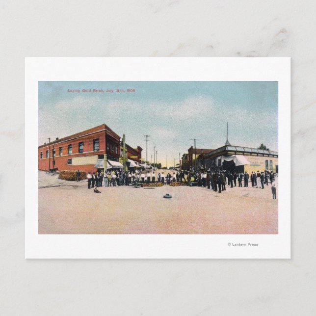 Cartão Postal Dourado Brick Lay SceneSnohomish, WA (Frente)