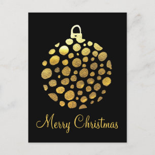 Cartão Postal Dourado brilho de Natal