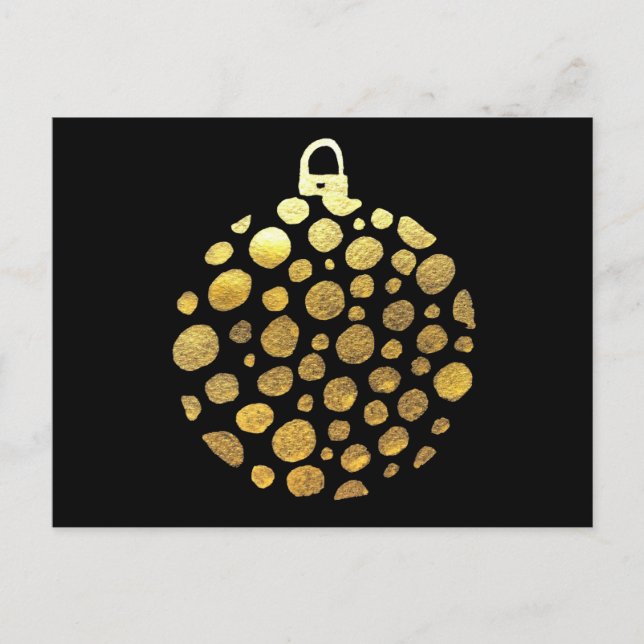 Cartão Postal Dourado brilho de Natal (Frente)
