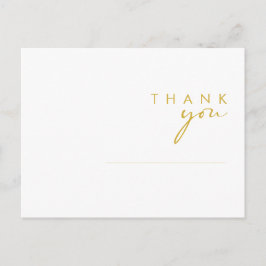 Cartão Postal Dourado Casamento de Fontes Moderno Minimalista, M