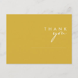 Cartão Postal Dourado Casamento Moderno Minimalista Obrigado Car