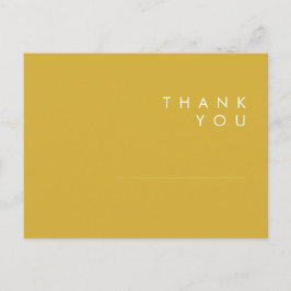 Cartão Postal Dourado Casamento Moderno Minimalista Obrigado Car