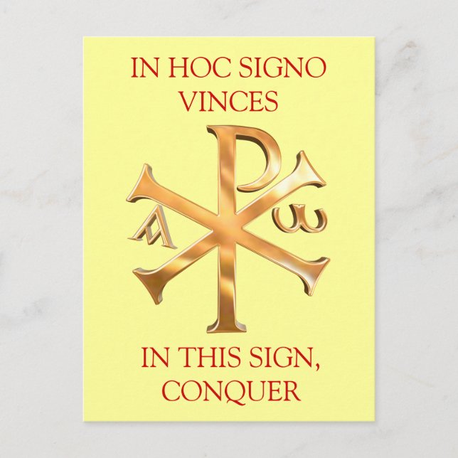 Cartão Postal Dourado Chi-Rho (Frente)
