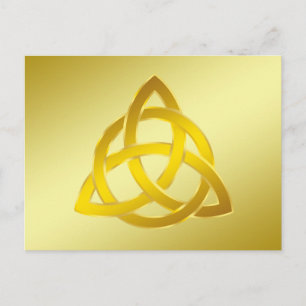 Cartão Postal Dourado Cream Trinity Knot Celular Watercolor