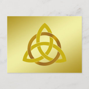 Cartão Postal Dourado Cream Trinity Knot Celular Watercolor