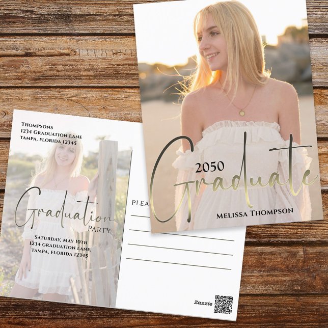 Cartão Postal Dourado Formando Script Preto Duas Fotografias Vel (Criador carregado)