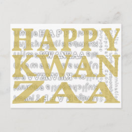 Cartão Postal Dourado Moderno Feliz Kwanzaa