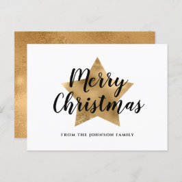 Cartão Postal Dourado Natal das estrelas modernas