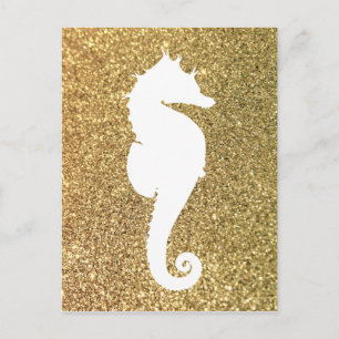 Cartão Postal Dourado relâmpago e Cavalo do Mar Branco