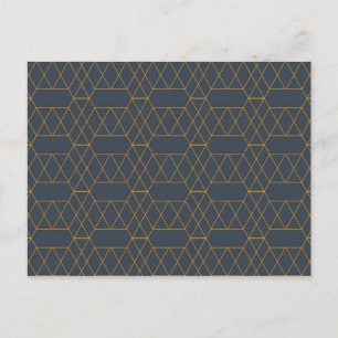 Cartão Postal Dourado, simples, moderno, legal, linhas de tendê