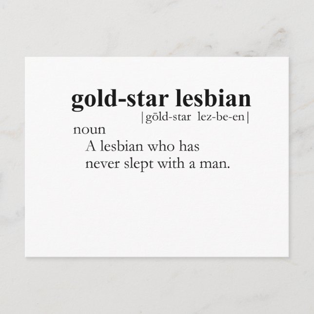 Cartão Postal Dourado STAR LESBIAN (definição) (Frente)