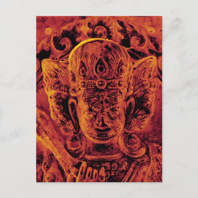 Cartão postal Dourado Vajrapani Head (Frente)