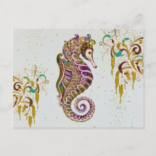 Cartão Postal Dourado Verão Arco-Arco-Arco-Marinho Glitter