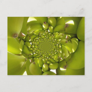 Cartão Postal Dourado Verde: Banana Torre Tropical Caleidoscópio