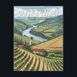 Cartão Postal Douro Valley Portugal Viagem Art Vintage<br><div class="desc">Vale do Douro em estilo artístico vetorial. O Vale do Douro Vinho,  até Barca de Alva,  é a mais antiga região vitícola demarcada do mundo.</div>