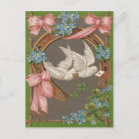 Dove Forget-Me-Nots Ferradura Quatro Folhas