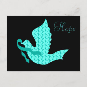 Cartão Postal Dove of Hope - Fita Teal (Cancer Cervical)