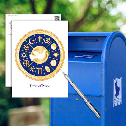 Cartão Postal Dove of Peace, Harmony, Diversity, Fé