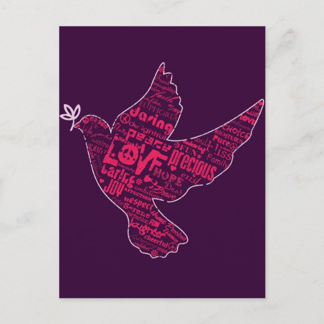 Cartão Postal Dove Peace Collage (Frente)