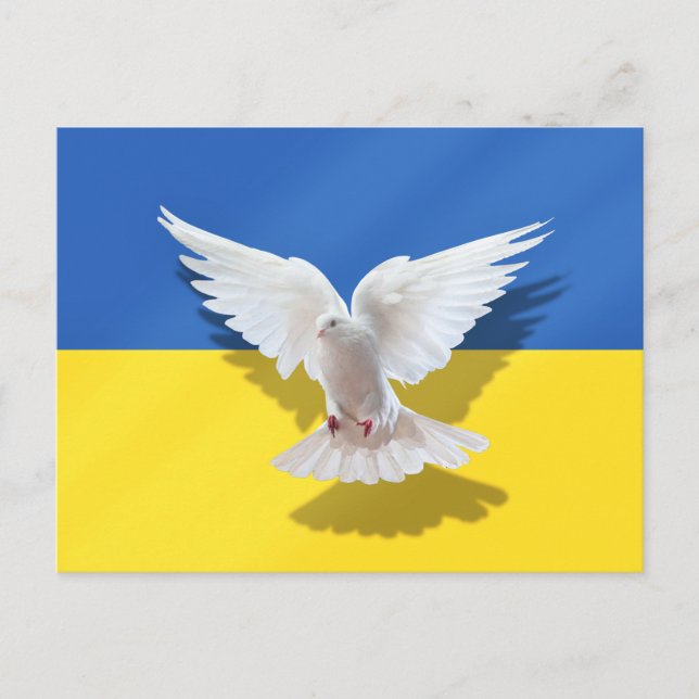 Cartão Postal Dove the Peace Flag of Ucrânia Postcard Support (Frente)