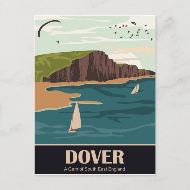 Cartão Postal Dover, um Gem do Sudeste de Inglaterra (Frente)
