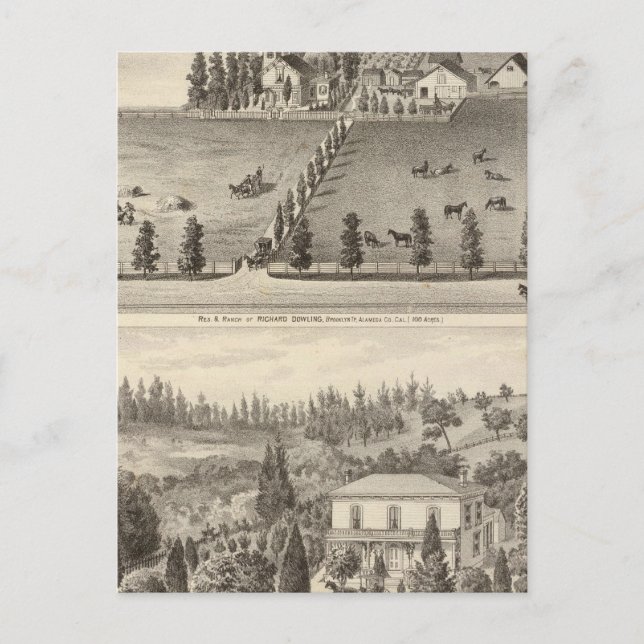 Cartão Postal Dowling, Residências Marston (Frente)