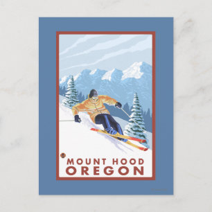 Cartão Postal Downhill Snow Skier - Monte Hood, Oregon
