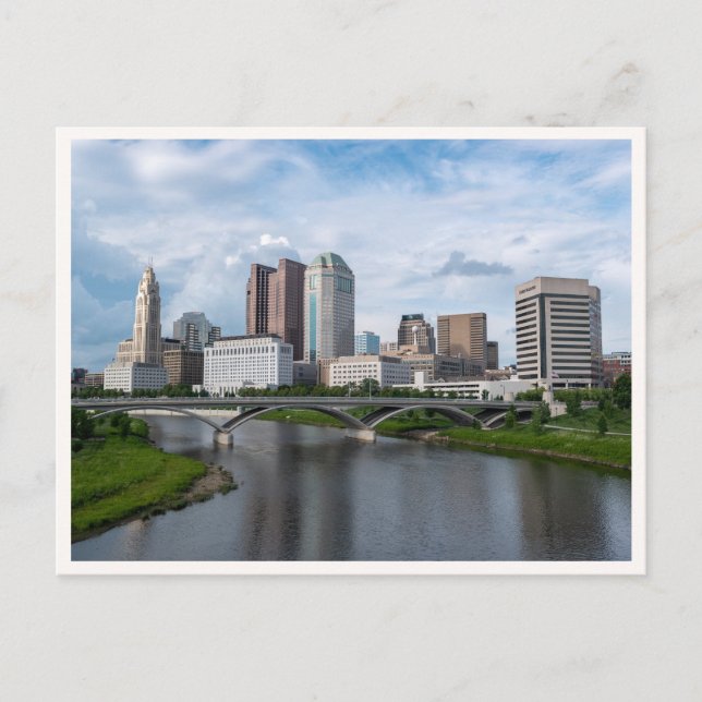 Cartão Postal Downtown Columbus View from Main St Bridge (Frente)