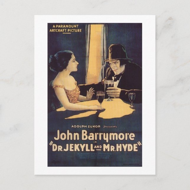 Cartão Postal Dr. Jekyll e Hyde Silent Horror Movie (Frente)