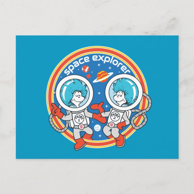 Cartão Postal Dr. Seuss | Cadete Um Explorador de Espaço (Frente)