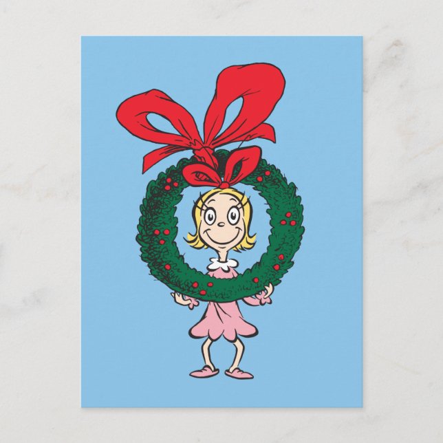 Cartão Postal Dr. Seuss | Cindy-Lou Who - Wreath (Frente)