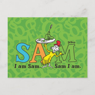Cartão Postal Dr. Seuss Eu sou Sam. Sam eu sou.