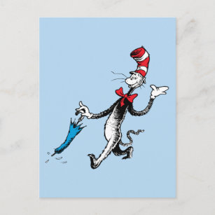 Cartão Postal Dr. Seuss   Gato na Marcha dos Guarda-chuvas