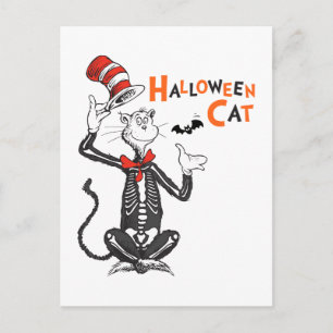 Cartão Postal Dr. Seuss Gato no Chapéu de Halloween