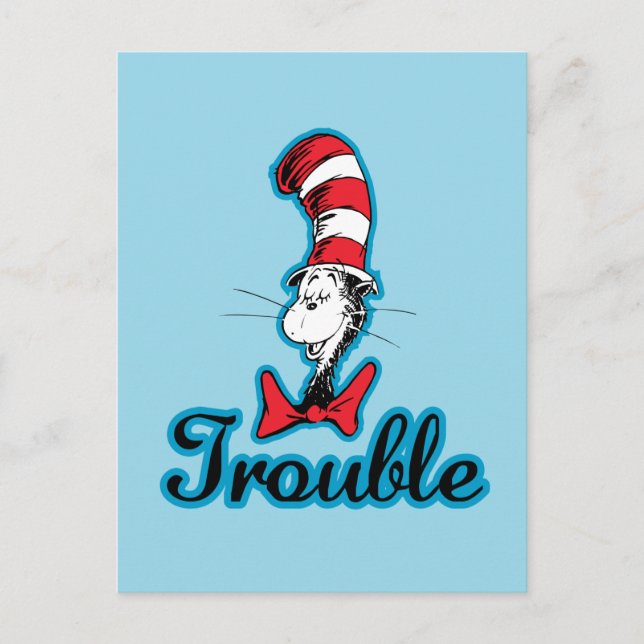 Cartão Postal Dr. Seuss | Gato no Hat Trouble (Frente)