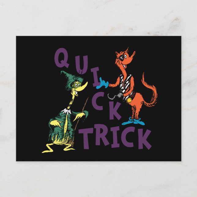 Cartão Postal Dr. Seuss | Gráfico do Quick Trick Halloween (Frente)