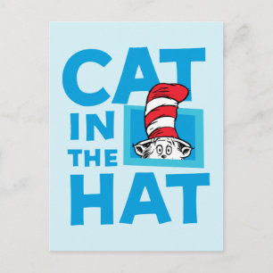 Cartão Postal Dr. Seuss Logotipo do Gato no Chapéu