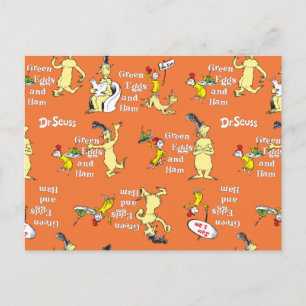 Cartão Postal Dr. Seuss Ovos Verdes e Presunto Padrão de Persona