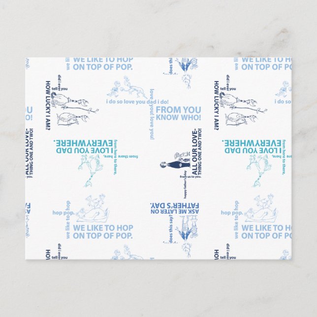 Cartão Postal Dr. Seuss | Padrão de citação do Dia de os pais (Frente)