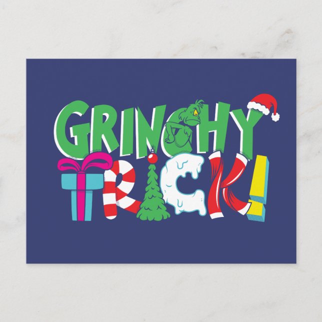 Cartão Postal Dr. Seuss | Truque Grinchy (Frente)