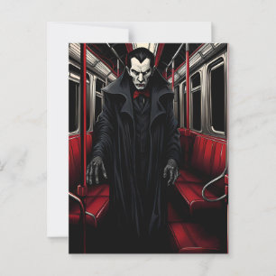 Cartão Postal Drácula no metrô