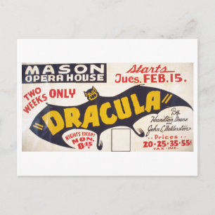 Cartão Postal Drácula por Hamilton Deane - 1938