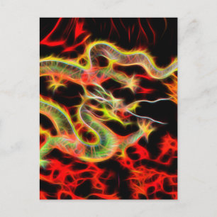 Cartão Postal Dragão atira energia sortuda
